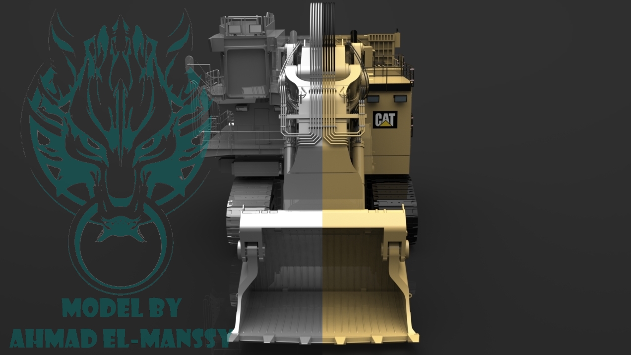 Caterpillar CAT 6021B大型挖掘机造型3D建模图纸 Solidworks设计